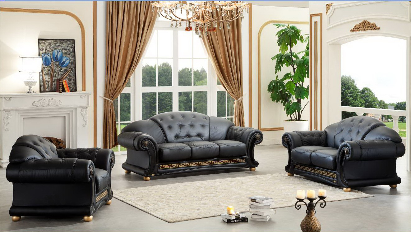 versace leather sofa set