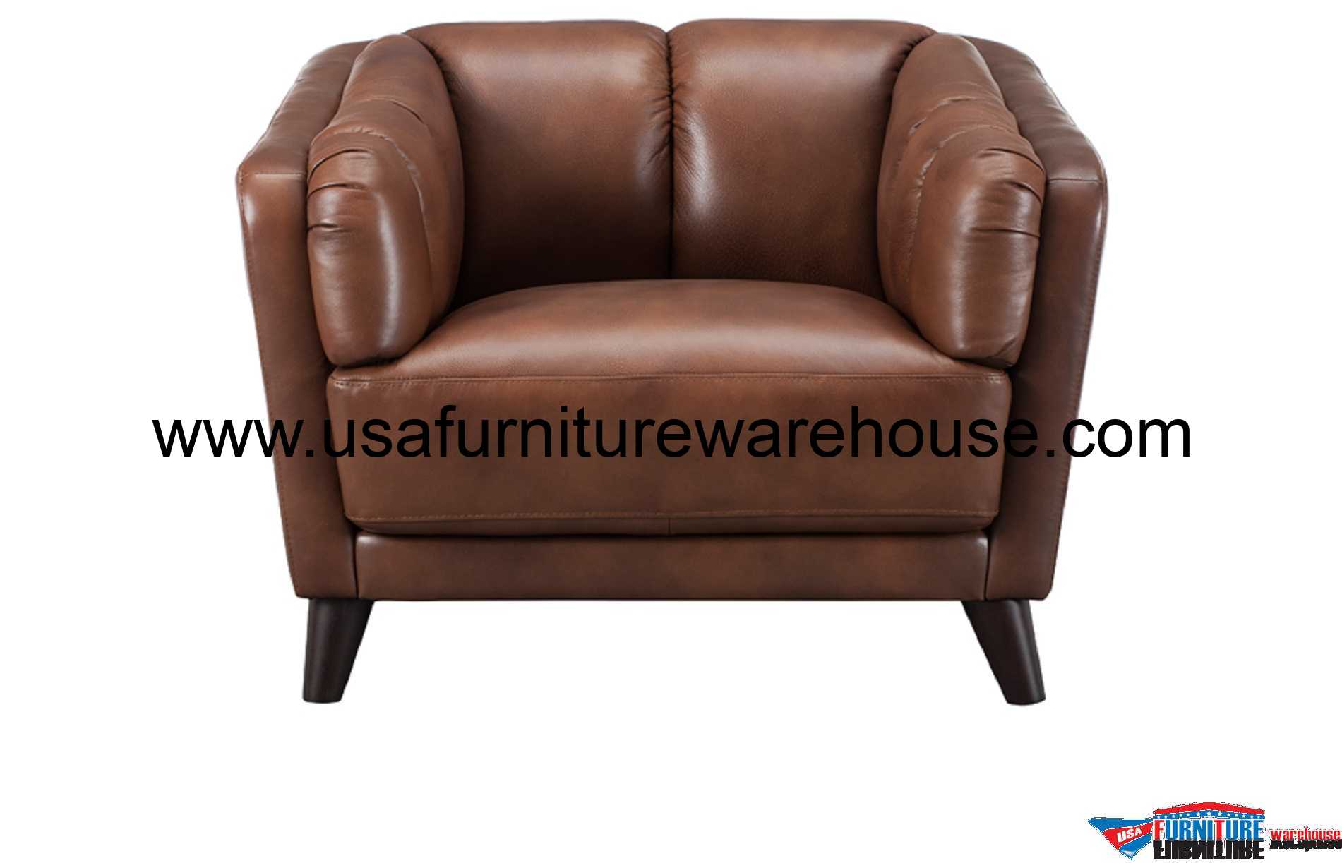 Frances Full Top Grain Brown Leather Chair