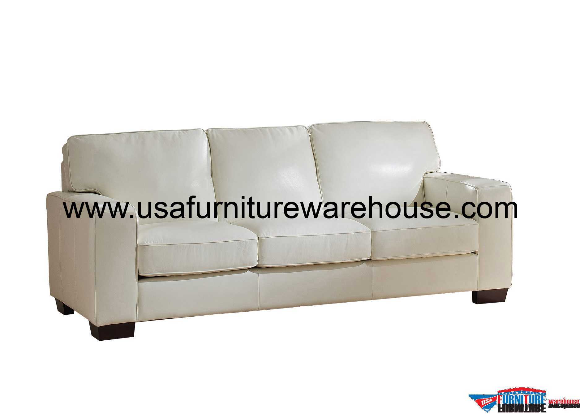 white top grain leather sofa