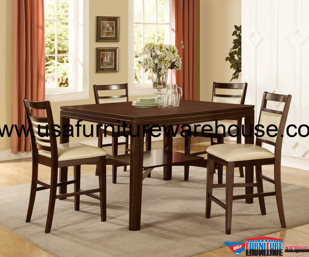 7-Piece Mcferran Furniture D145 Counter High Dining Set ... (1302 x 1085 Pixel)