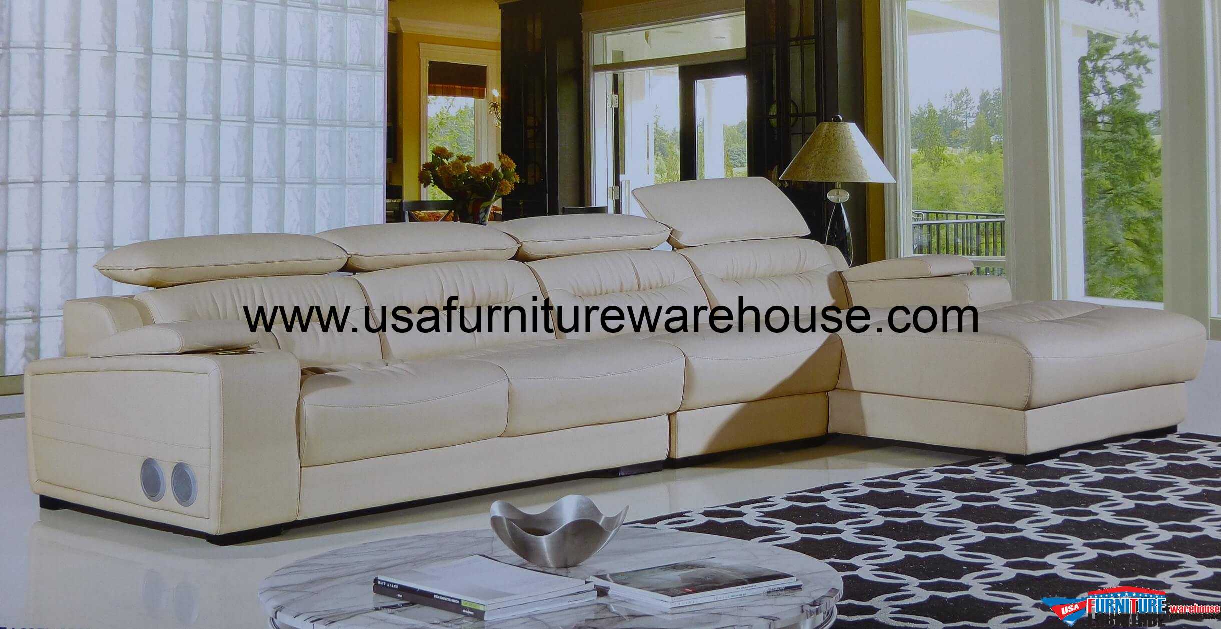 Modern Sectional Sofas With Adjustable Headrest