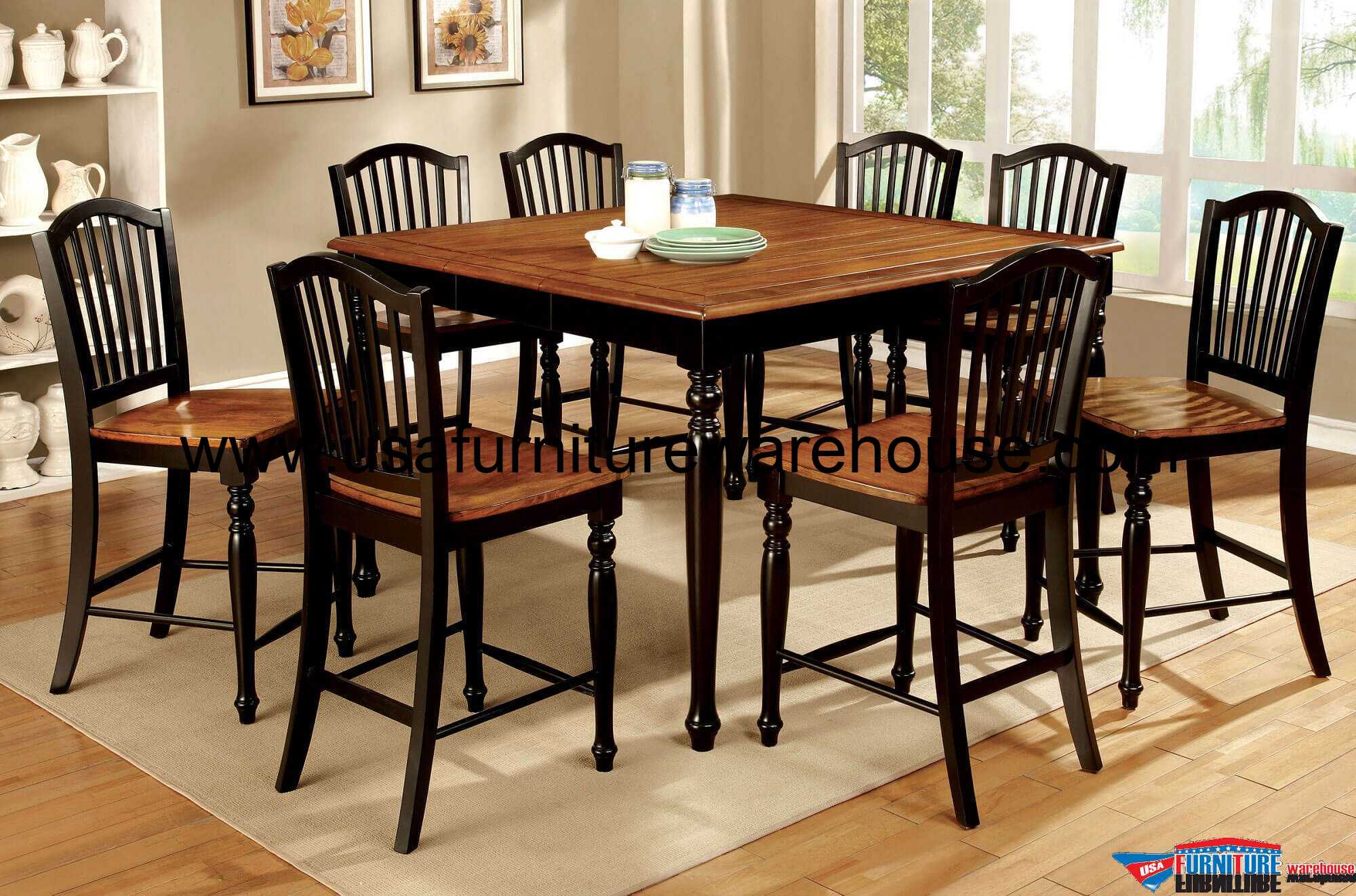 9 Piece Maywille Counter Height Dining Set in Black ... (2000 x 1322 Pixel)