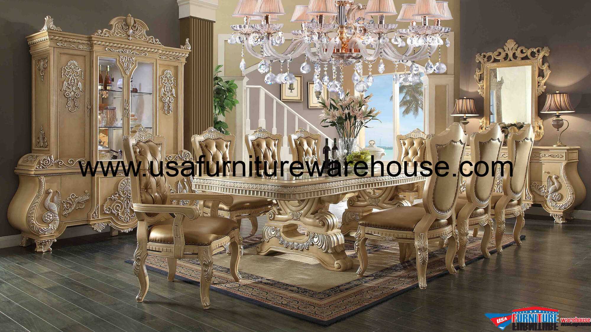 11 Piece Homey Design Victorian Palace HD-7266 Dining Set ... (1999 x 1125 Pixel)