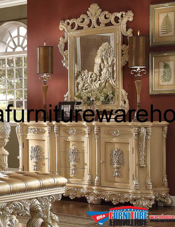 Homey Design Victorian Palace HD-7266 Dresser & Mirror ...