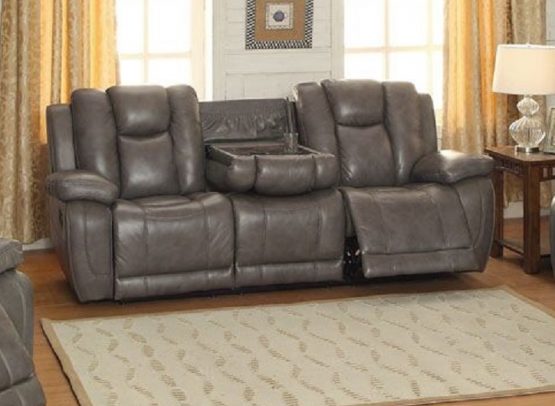 austin top-grain leather power reclining sofa