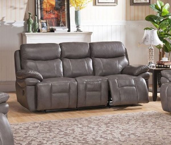 Summerlands Top Grain Leather Reclining Sofa USA Furniture Warehouse