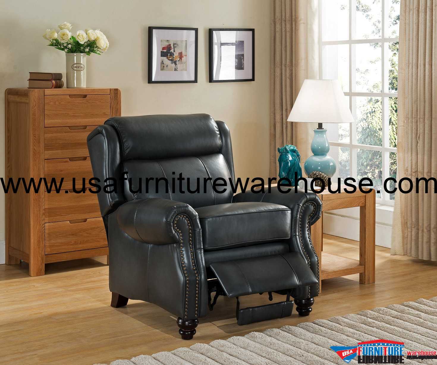 100 genuine leather recliner