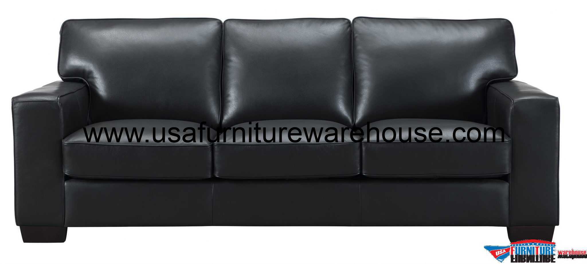 black top grain leather sofa