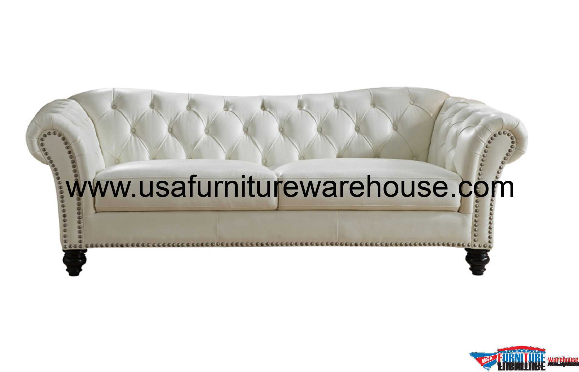 full grain leather sofa white