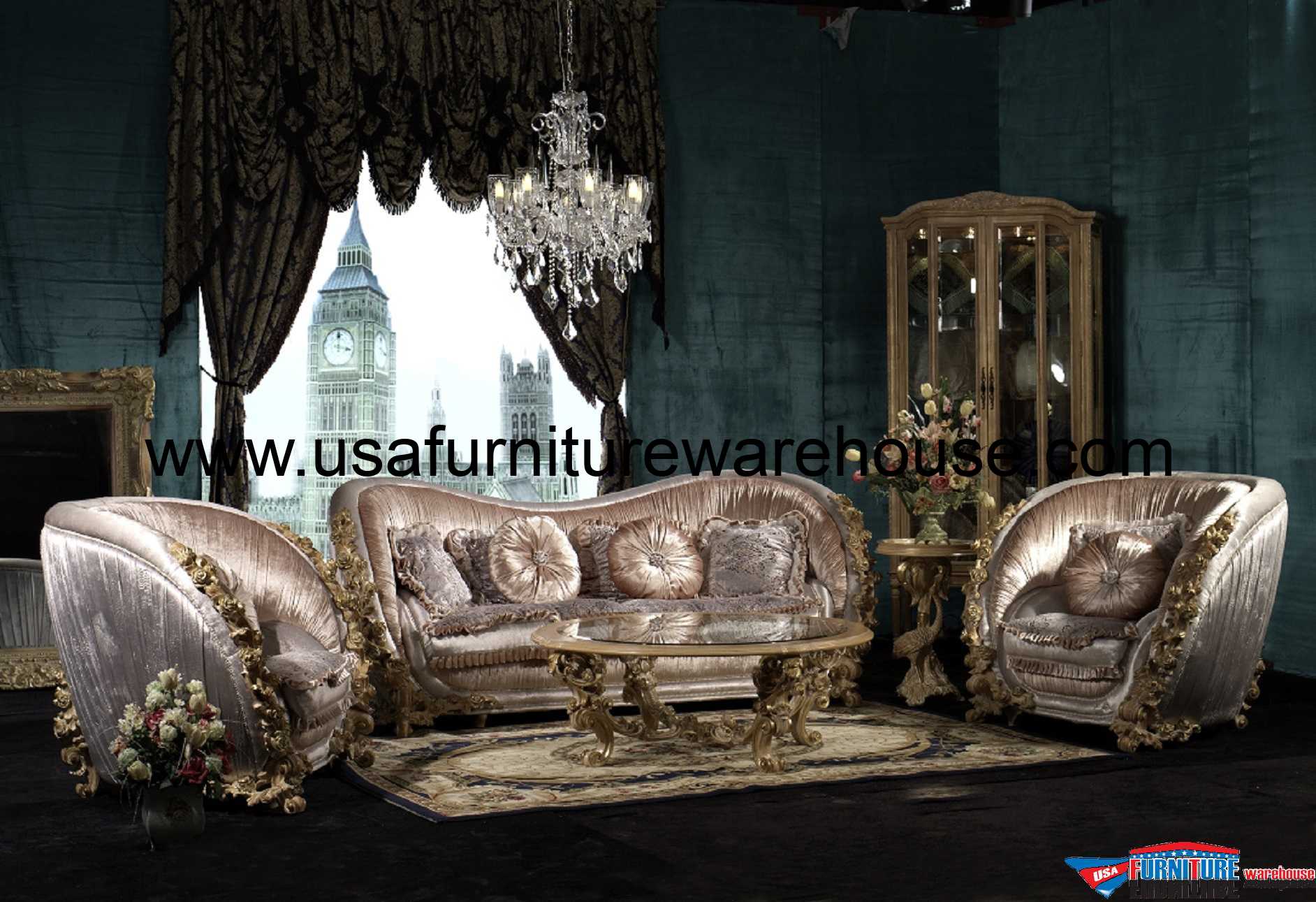 5 Piece George Versailles Luxury Sofa Set - USA Furniture Warehouse