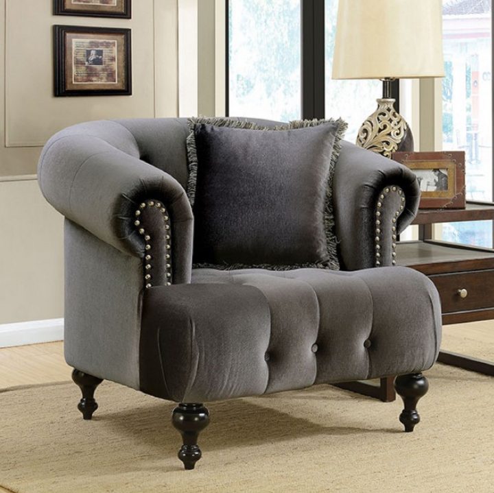 Rayne Gray Fabric Chair - USA Furniture Warehouse