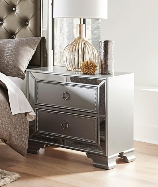 Avondale Mirrored 2 Drawer Nightstand - USA Furniture Warehouse